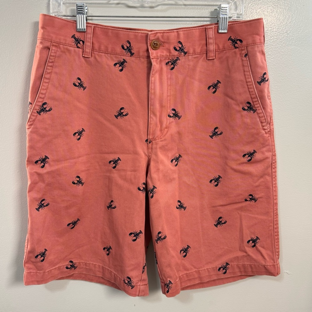 Izod Lobster Print Coral Mens Shorts
